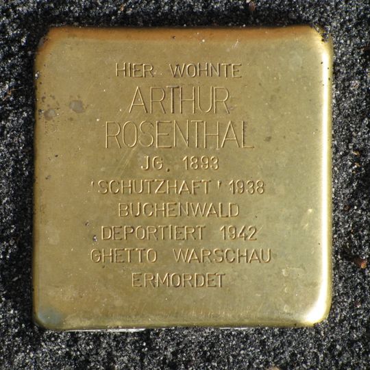 Stolperstein en memoria de Arthur Rosenthal