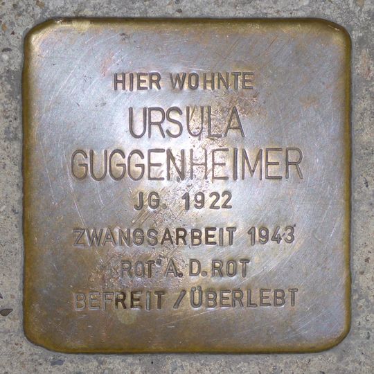 Stolperstein dedicated to Ursula Guggenheimer