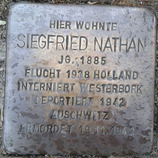 Stolperstein à la mémoire de Siegfried Nathan