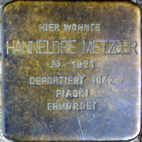 Stolperstein en memoria de Hannelore Metzger