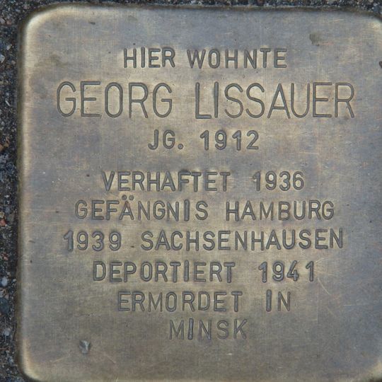 Stolperstein dedicated to Georg Lissauer