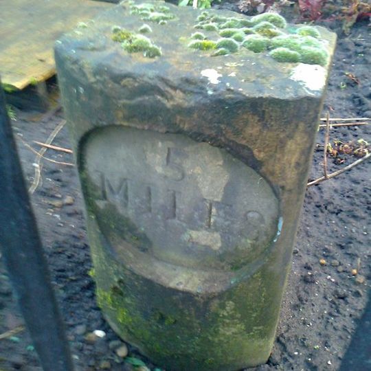 Huddersfield Narrow Canal; 5 Miles Post Adjacent To Empire Works