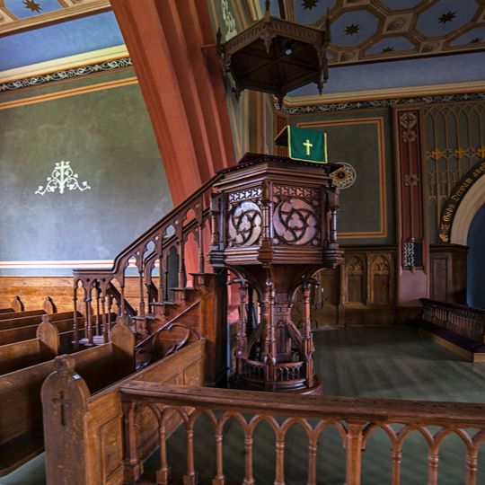 Pulpit of Lutheran church in Jaunpiebalga
