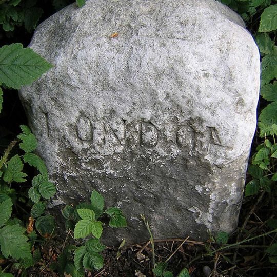 Milestone, Maldon Road, by gate to public footpath