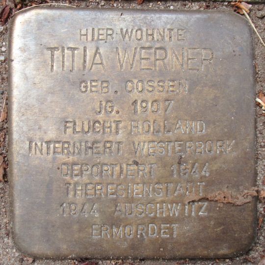 Stolperstein dedicated to Titia Werner