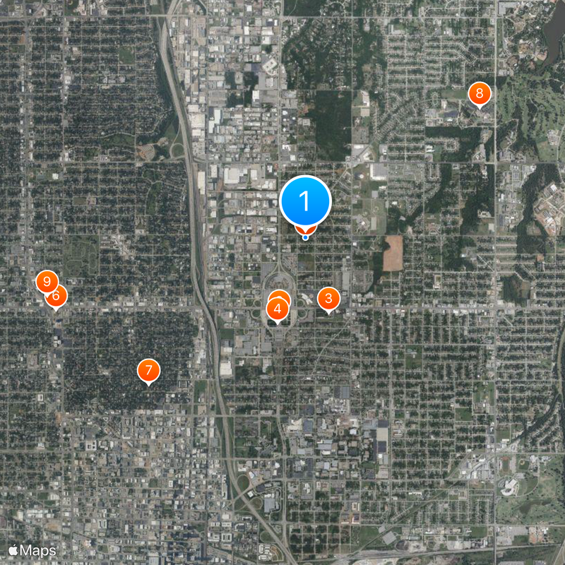 Código de área 405 Mapa