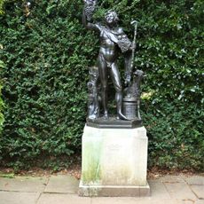 Figure Of A Faun, At Dahlia Garden, At Anglesey Abbey