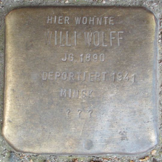 Stolperstein dedicated to Willi Wolff