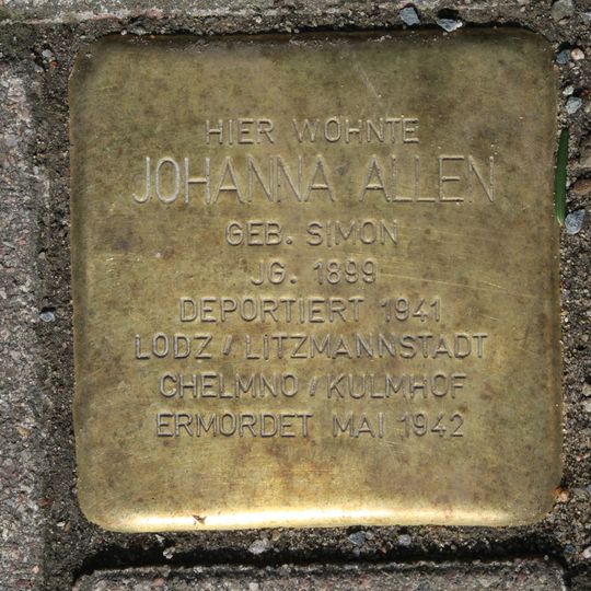 Stolperstein en memoria de Johanna Allen