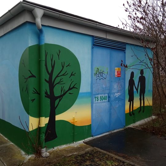 Mural on distribution substation TS 5048‎ in Pejevové street