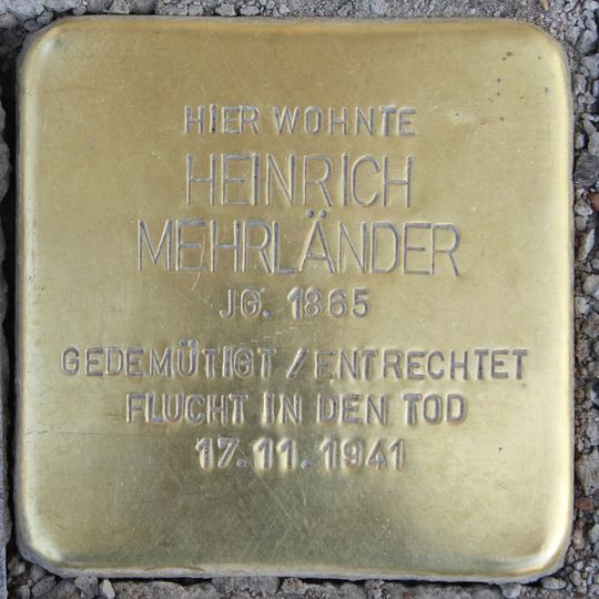 Stolperstein en memoria de Heinrich Mehrländer