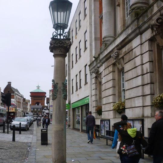 Column And Street Light, Left Of Entrance To Town Hall