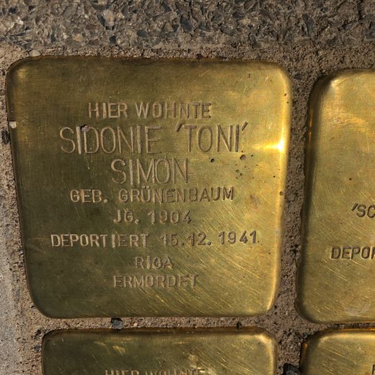 Stolperstein dedicated to Sidonie Simon