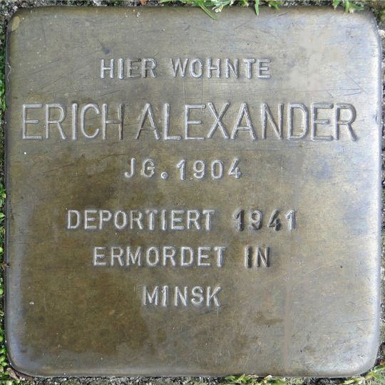 Stolperstein dedicated to Erich Alexander