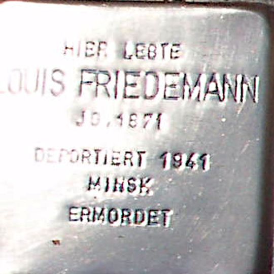 Stolperstein en memoria de Louis Friedemann