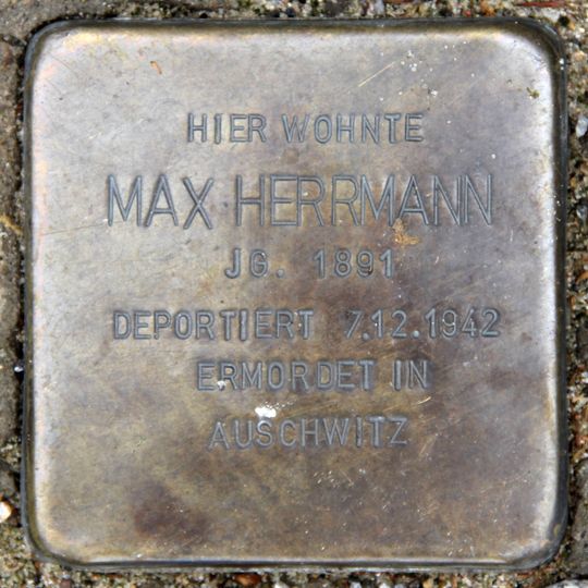 Stolperstein dedicated to Max Herrmann
