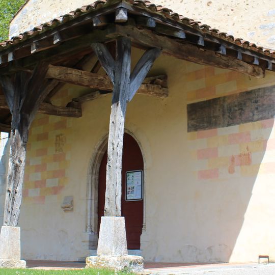 Peinture de la façade principale de l'église Saint-Martin de Buellas
