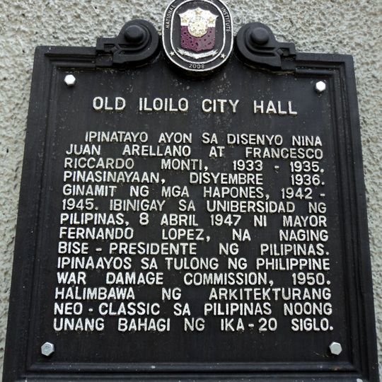 Old Iloilo City Hall historical marker