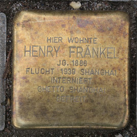 Stolperstein dedicated to Henry Fränkel