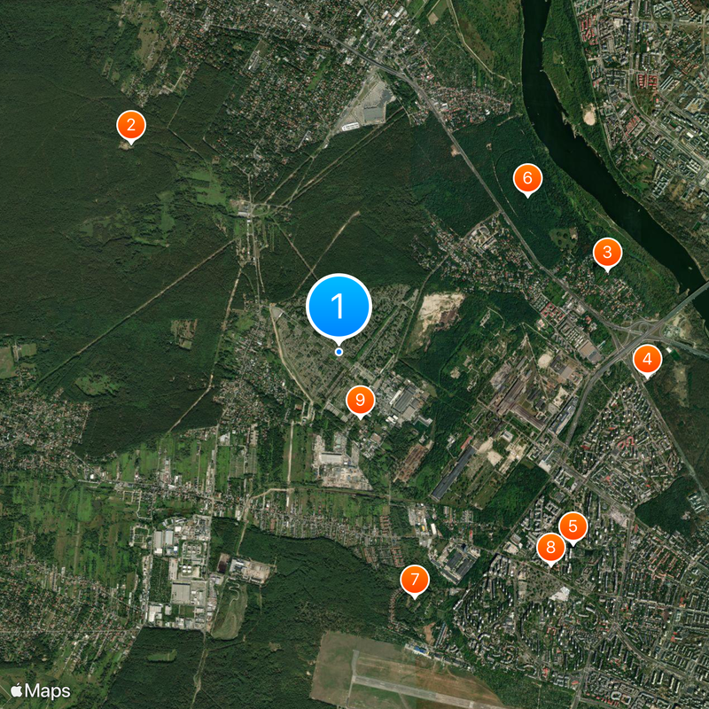 Northern Communal Cemetery in Warsaw Map