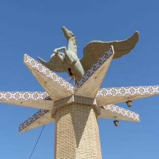 Winged horse statue