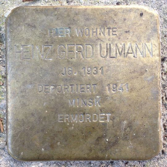 Stolperstein dedicated to Heinz Gerd Ulmann