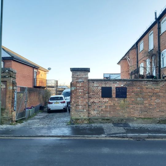 Wall And Gate Piers To East Of Lion Brewery Buildings