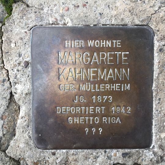 Stolperstein en memoria de Margarete Kahnemann