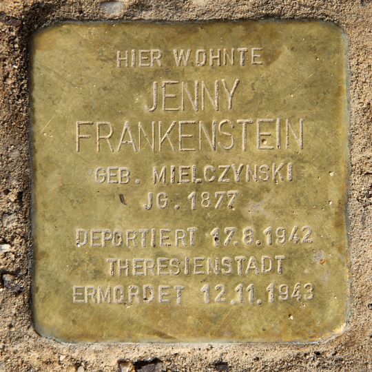 Stolperstein dedicated to Jenny Frankenstein