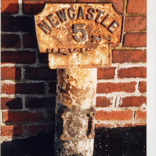 Milepost, Hawthorn Terrace, North Walbottle, by jct to terrace at back