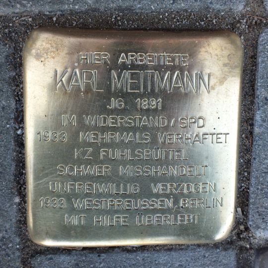 Stolperstein en memoria de Karl Meitmann