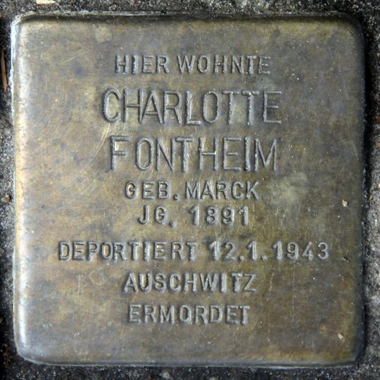 Stolperstein en memoria de Charlotte Fontheim