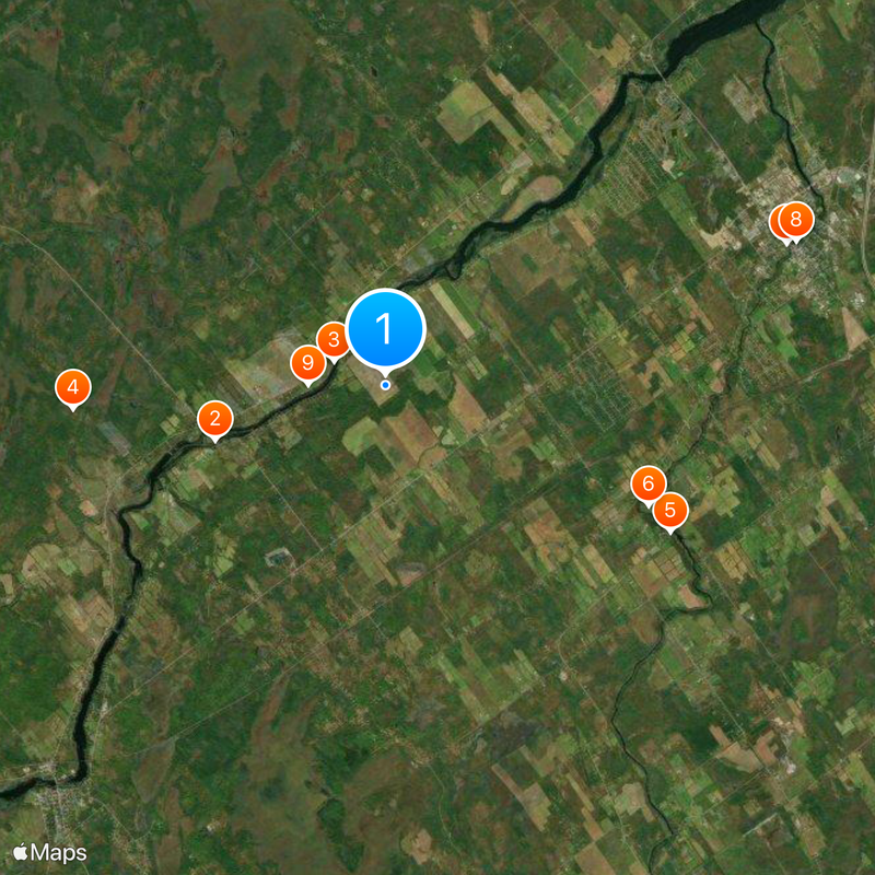 Indicatifs régionaux 613 et 343 Carte