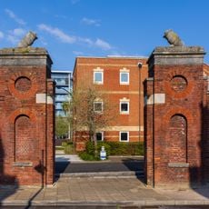 Former Gunwharf Gateway And Walls Of Approximately 3 Metres To North 38 Metres To South