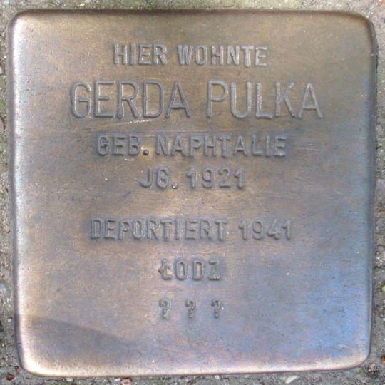 Stolperstein en memoria de Gerda Pulka