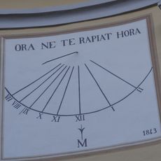 Torre dell'orologio, murale, orologio, meridiana