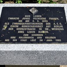 Memorial stone for 20 female forced labourers from Poland