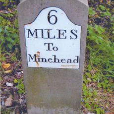 Milestone, Harwood Cross, on hill down to village