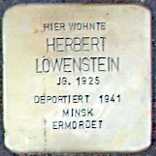 Stolperstein dedicated to Herbert Löwenstein