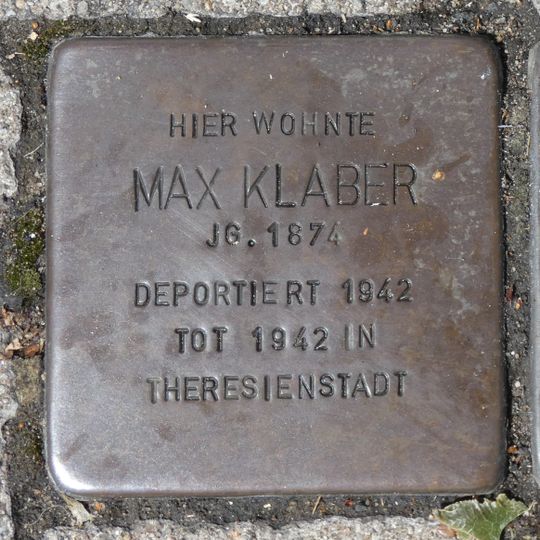 Stolperstein dedicated to Max Klaber