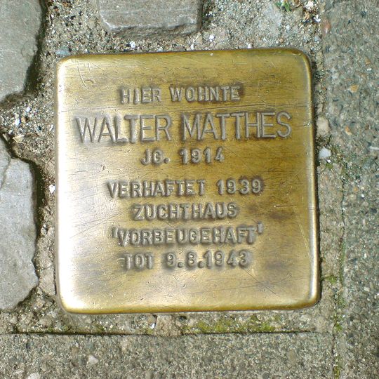 Stolperstein em memória de Walter Mattes