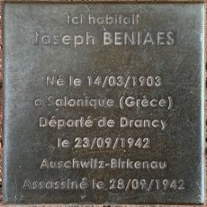 Stoleperstein à la mémoire de Joseph Beniaes
