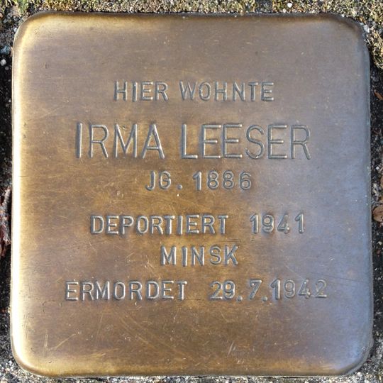 Stolperstein à la mémoire d’Irma Leeser