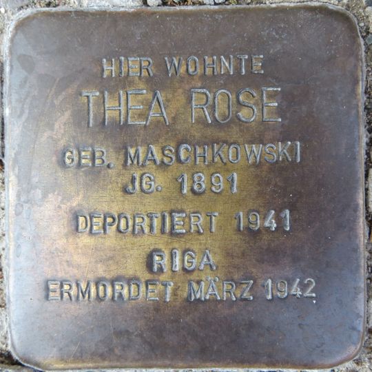 Stolperstein en memoria de Thea Rose