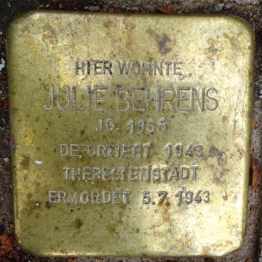 Stolperstein dedicated to Julie Behrens
