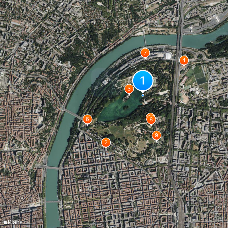 Parc de la Tête d'Or Carte