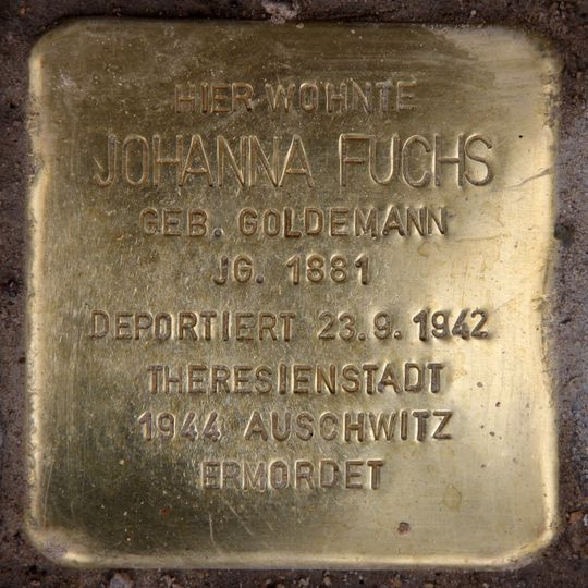 Stolperstein dedicated to Johanna Fuchs