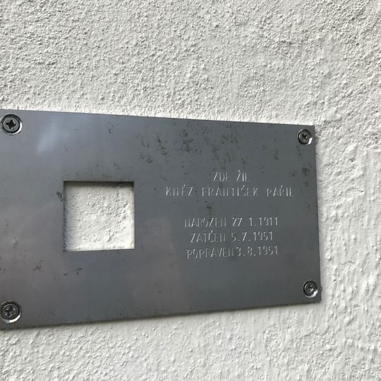 Pamětní deska Františka Pařila