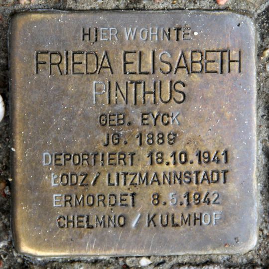 Stolperstein für Frieda Elisabeth Pinthus
