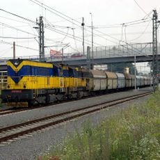Bridge of Českobratrská street over railway line and Cihelní and Porážková street